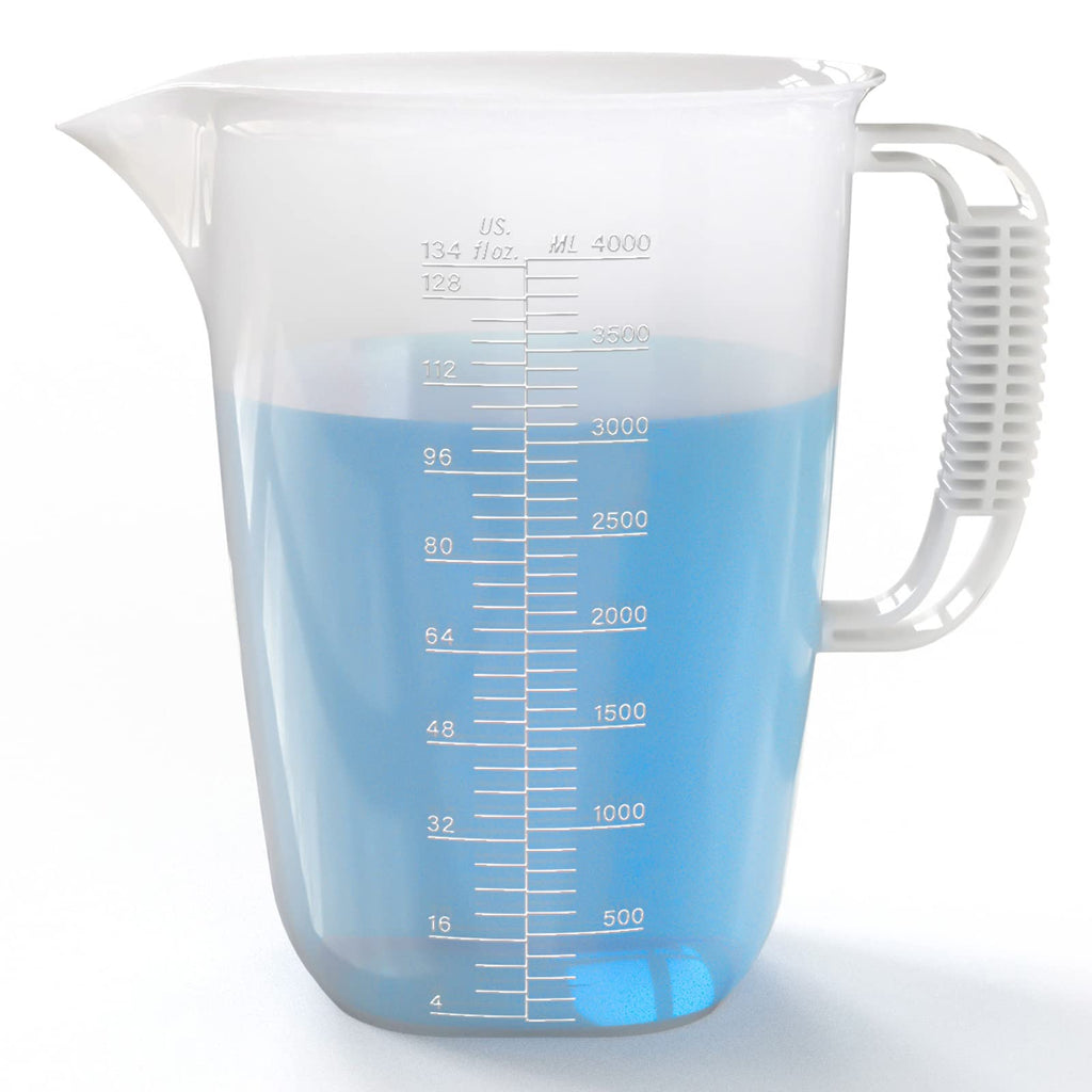 WhiteRhino 4L Measuring Jug, Extra Large Measuring Cup, Measuring Cup, Food Grade Material, Ideal for Painting, Chemicals, Motor-Glass Measuring Plastic