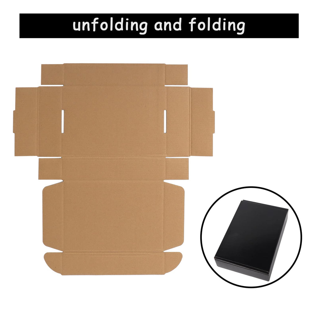 EXYGLO 25 Pack 9x6x2 Shipping Boxes, Black Corrugated Cardboard Boxes for Packaging Small Business, Moving, Shipping, Mailing, and Storing