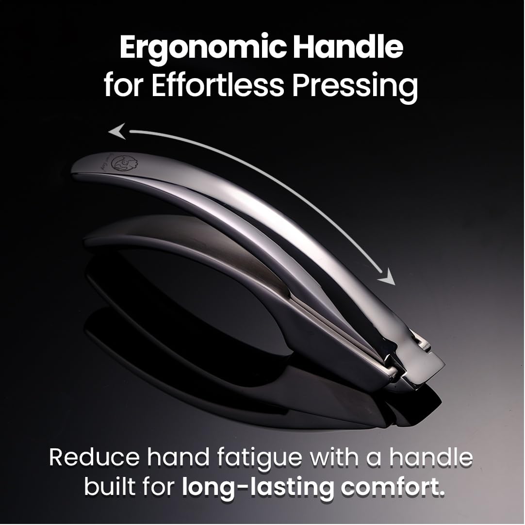No Peeling Required Garlic Press Stainless Steel with Detachable Handle for Fine Mincing-Premium Garlic Mincer Tool, Rust-Proof, Easy to Clean, Dishwasher Safe Garlic Crusher with Lifetime Replacement