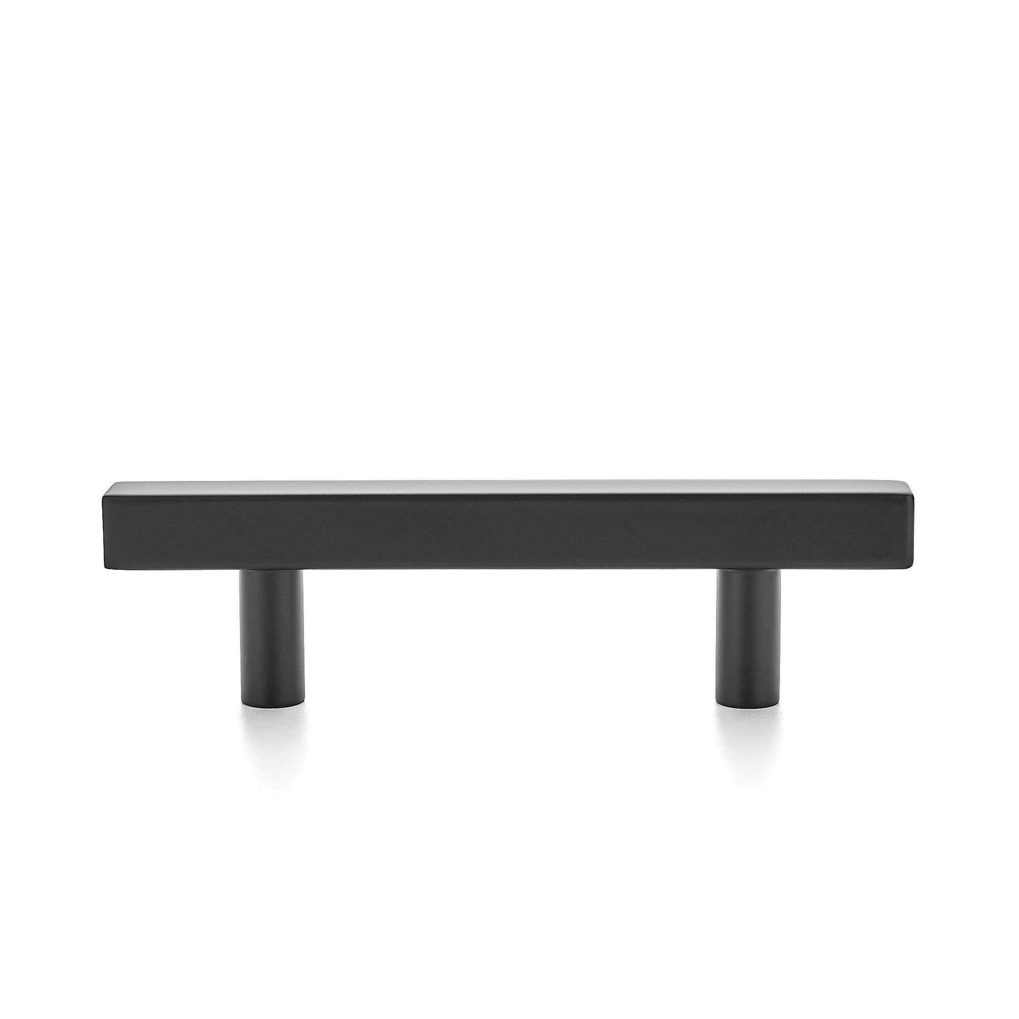 Ravinte 5 Pack 5'' Square Cabinet Pulls Matte Black Stainless Steel Kitchen Drawer Pulls Cabinet Handles 5”Length, 3” Hole Center