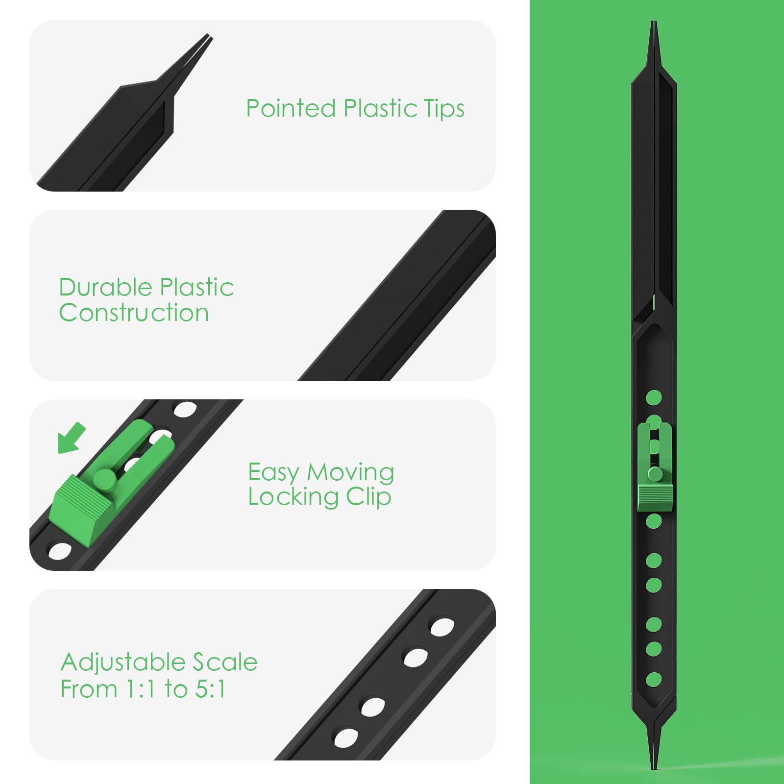 Proportional Divider Artist Drawing Tool, 10" Scale Divider for Artists, Drawing Students, Architects, Designers with Protective Leather Sleeve, Pantograph Drawing Tool - Art Supplies & Drafting Tools