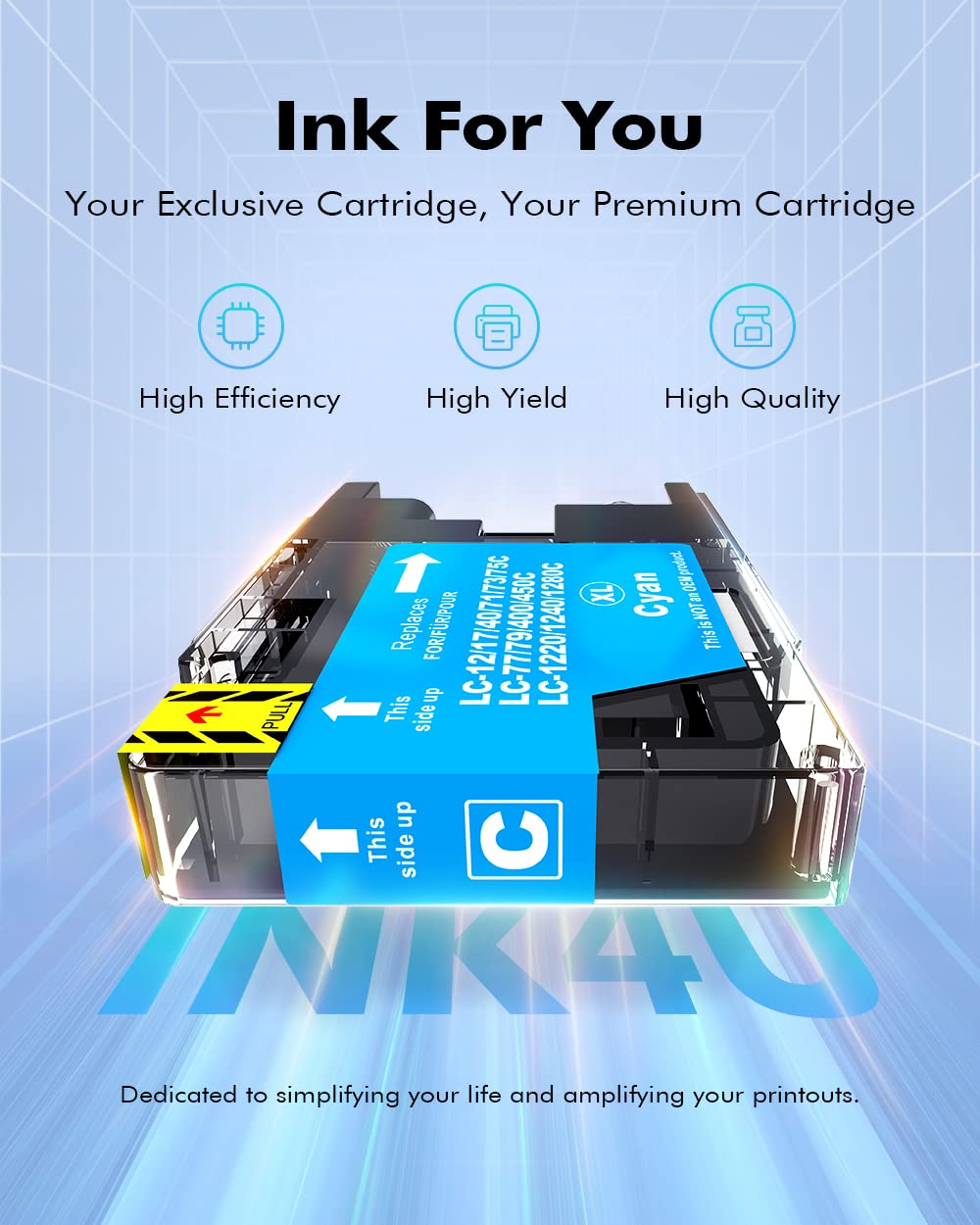 INK4U LC71 LC75 10-Pack Compatible Ink Cartridge Replacement for LC75 LC71 LC79 XL High Yield to Use with MFC-J6510DW MFC-J6710DW MFC-J6910DW MFC-J280W (4 Black, 2 Cyan, 2 Magenta, 2 Yellow)