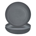 uxcell 4Pcs Plastic Plates Set, 9 Inch Unbreakable Dinner Plates Set Plastic Plates Reusable Dishwasher & Microwave Safe for Restaurants Kitchen Food Outdoor Camping, Dark Grey