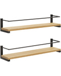 OROPY Wood Spice Racks Wall Mounted, Rustic Hanging Spice Storage Organizer, Kitchen Wall Spice Rack, 2 Pack