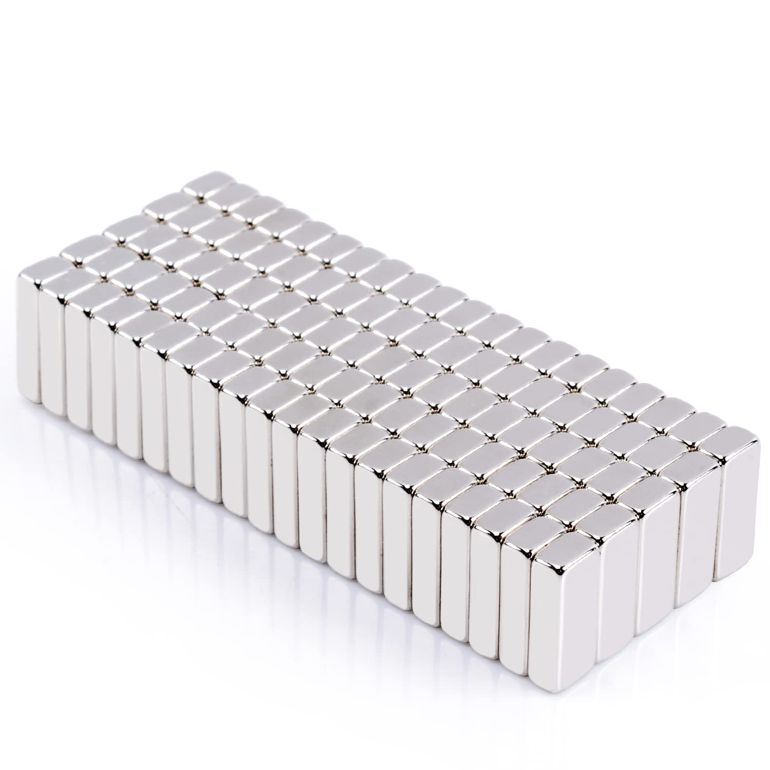 MIN CI 100Pcs Super Strong Rare Earth Magnets Bar, Rectangular Metal Neodymium Magnets, for Refrigerator Cruise Crafts DIY Science Industrial Kitchen Tool Storage (10x4x2mm)