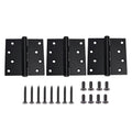 3 Pack 4 inch X 4 inch Heavy Duty Black Door Hinge, Interior & Exterior Door Hinges with Square Corner Ball Bearing, 0.11" Thickness Stainless Steel, with 24 Screws (Matte Black Hinge)