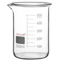 stonylab Glass Beaker, 1 Pack Borosilicate Glass Graduated Low Form Griffin Beaker with Pouring Spout Lab Beaker, 500 ml