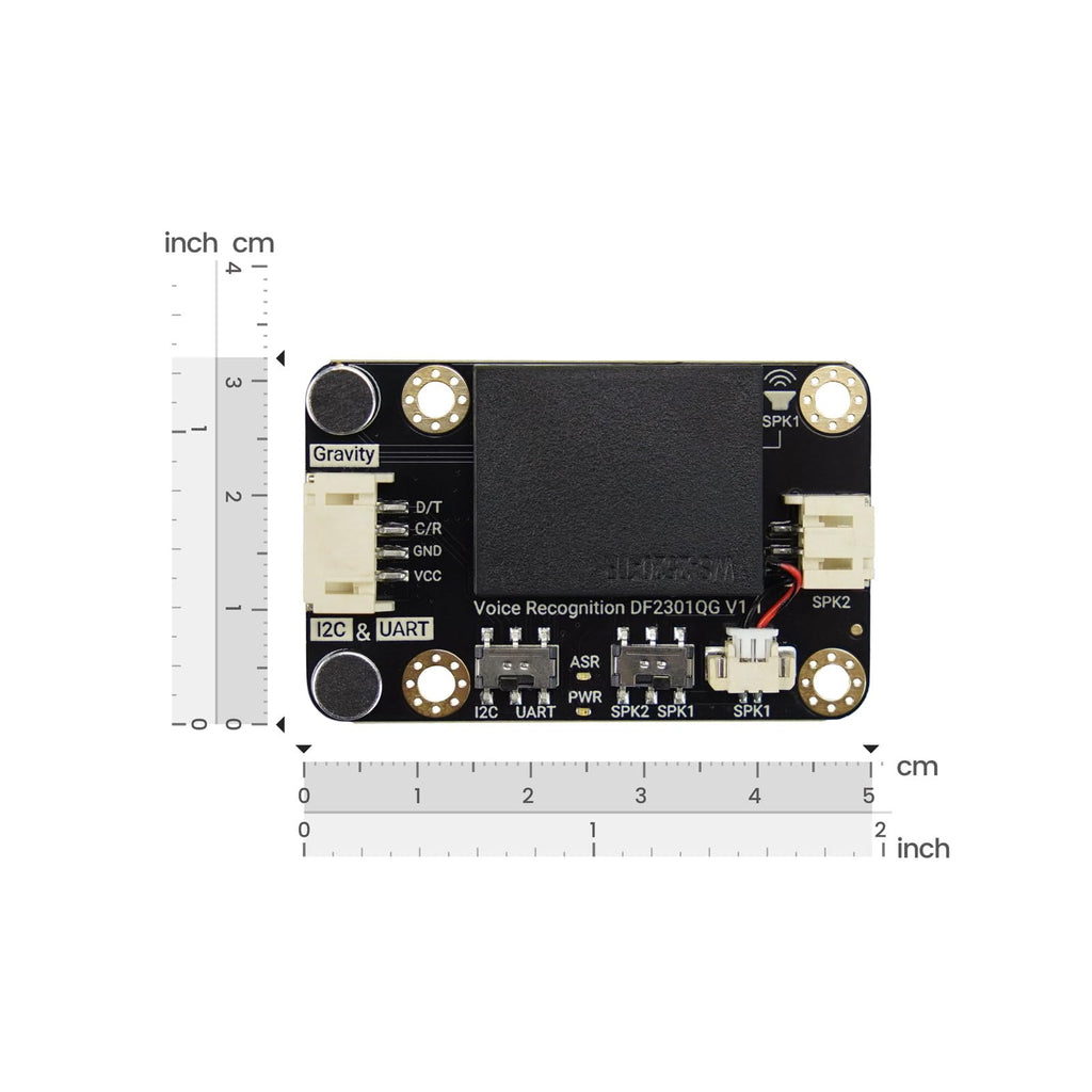 Gravity: Offline Language Learning Voice Recognition Sensor for micro:bit/Arduino / ESP32 - I2C & UART