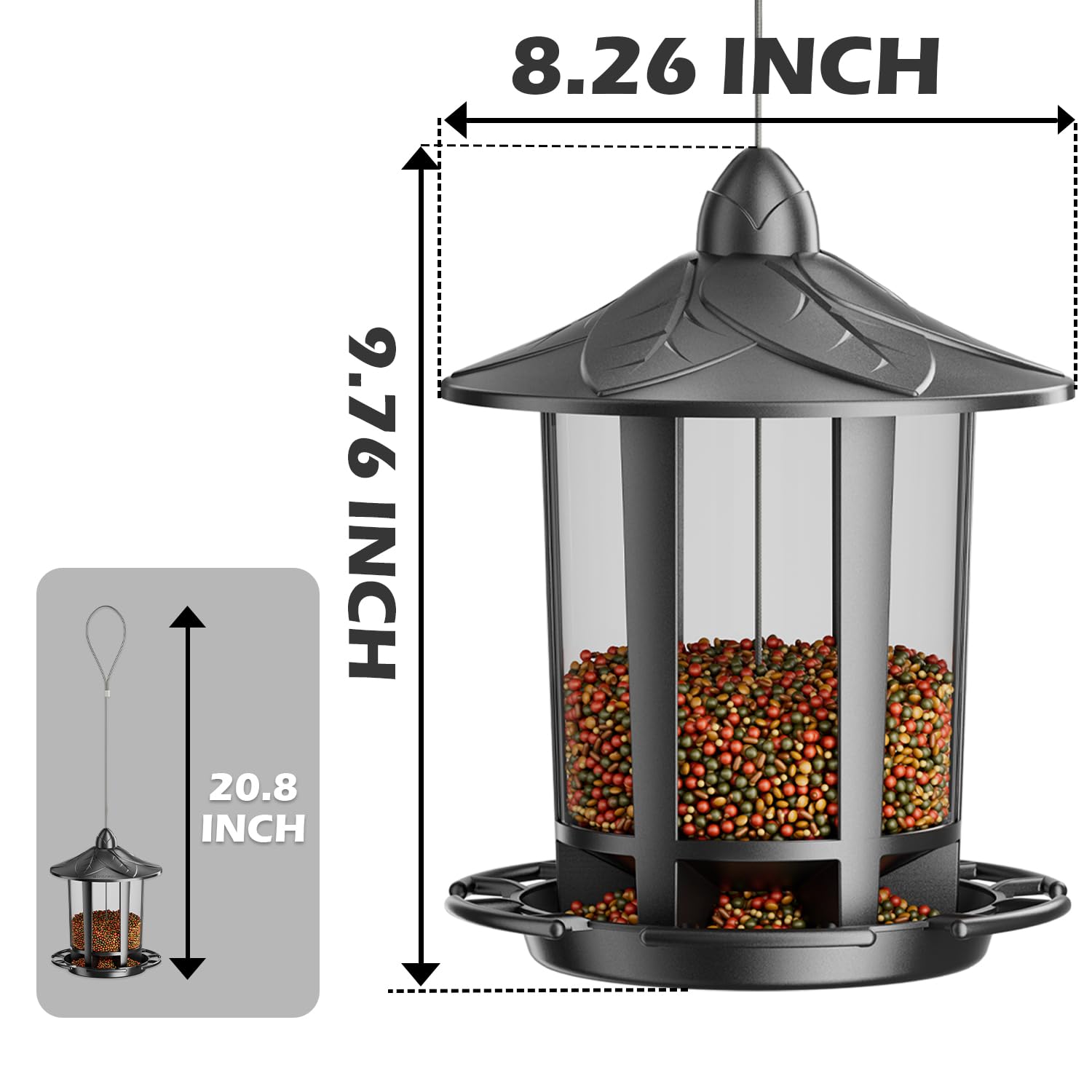 Birdream Bird Feeders for Outdoor Hanging, Classic Castle Design Fun Assembly Squirrel Proof Bird Feeders, Attracting Wild Birds Cardinals Goldfinches Chickadees Finches Sparrows