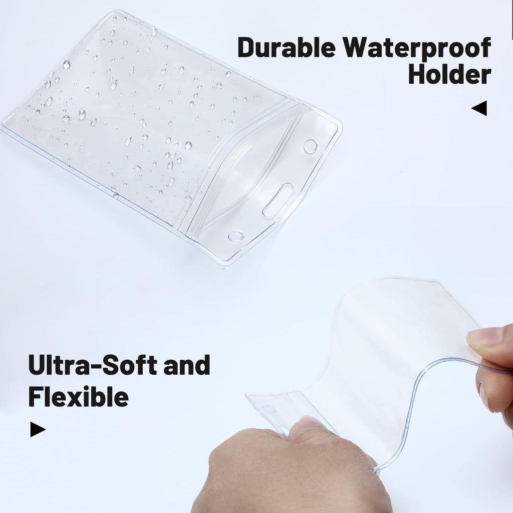 WEZEBEL 24-Pack Yellow Breakaway Lanyards with Waterproof Badge Holders, Metal Hook, Polyester Neck Straps for ID Cards, Events, Office, and Schools