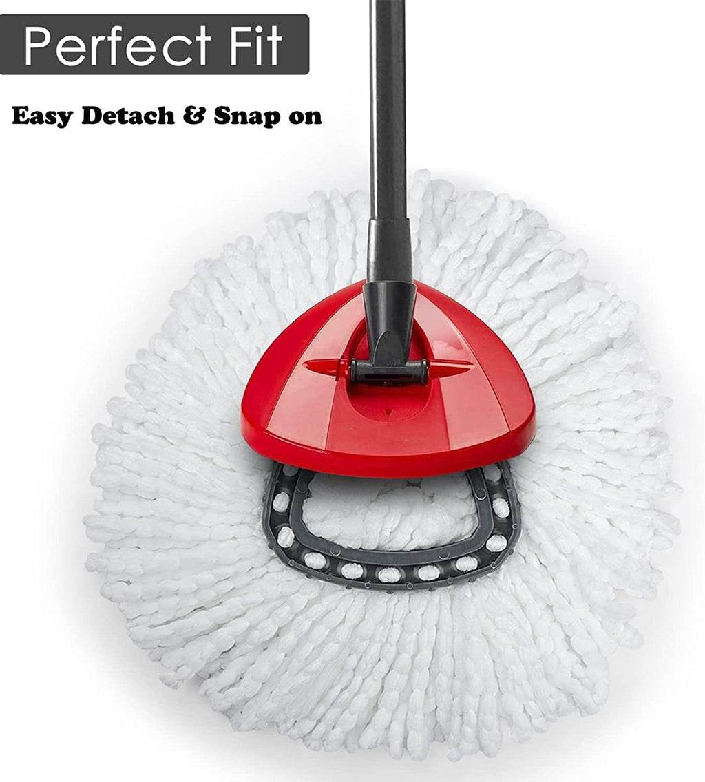 6 Pack Spin Mop Replacement Head with 1 Rotating Mop Base, EasyWring Mop Refills Compatible with Vileda Mop Replace Head, 100% Microfiber Mop Refill, Deep Cleaning Machine Washable and Easy to Replace