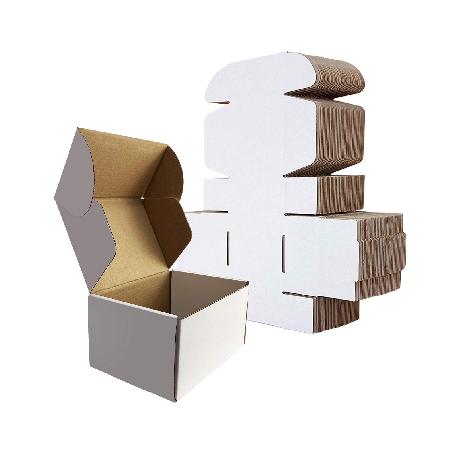 Small Shipping Boxes 6X4X3 White Corrugated Mailer 25 Pack