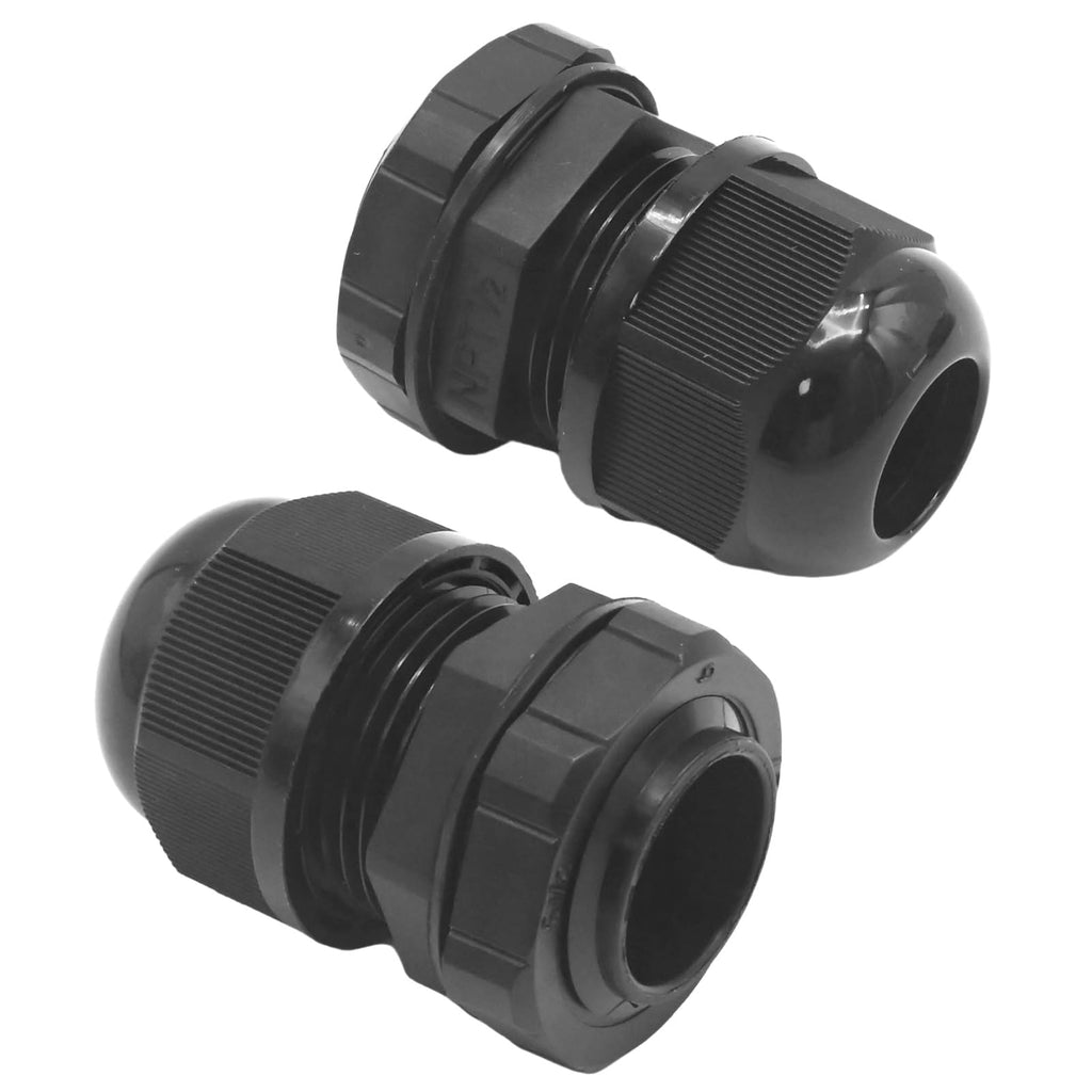 20Pcs 1/2" NPT Cable Glands, Waterproof Strain Relief Cord Connector, Adjustable Strain Relief Cord Connector Grip with Gaskets and Lock Nut for Junction Box Solar Energy