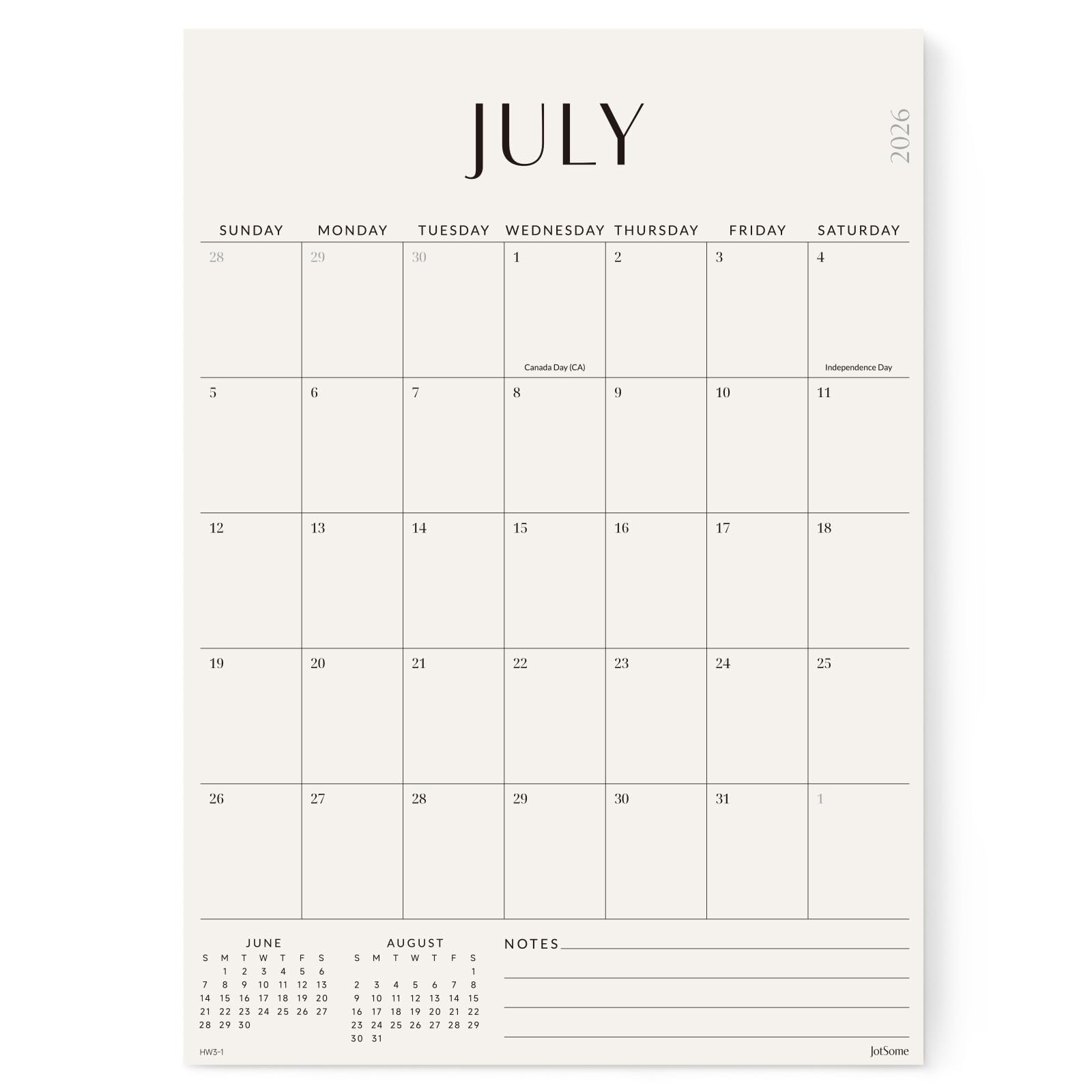 Jotsome Magnetic Calendar for Refrigerator 2026-2027, Monthly Fridge Calendar from July 2026 to December 2027 14x10 inch, Easy Organizing (Vertical)