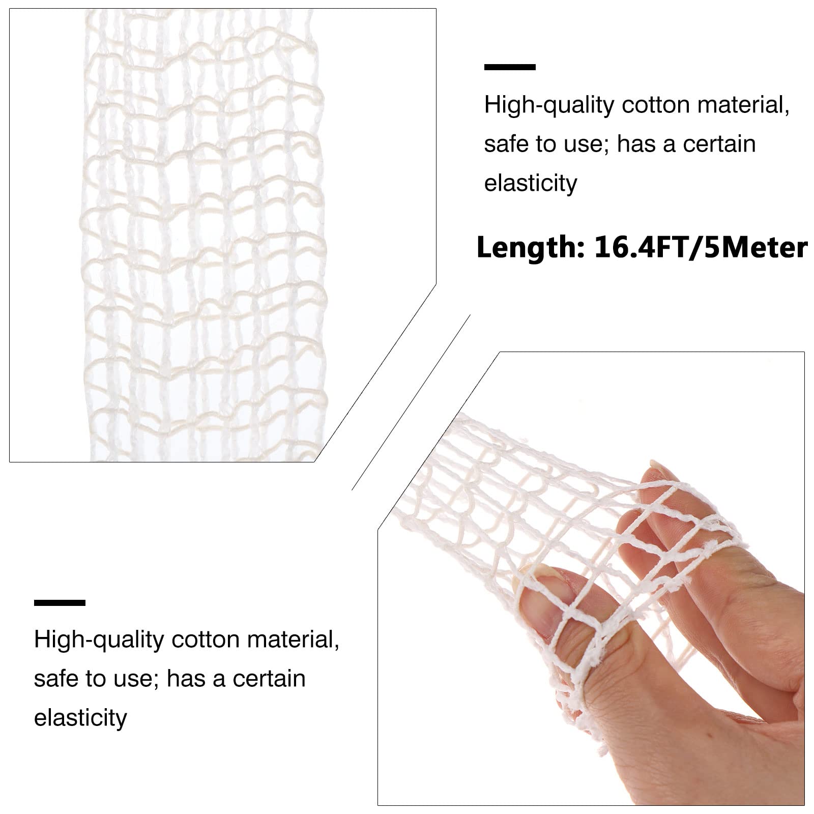 10m Meat Netting Roll,Size 18,Elastic Smoked Meat Poultry Ham Netting Meat Butcher Twine Net Roll Wrapping Net,Beef Netting Roll for Meat Cooking Meat Sausage Making