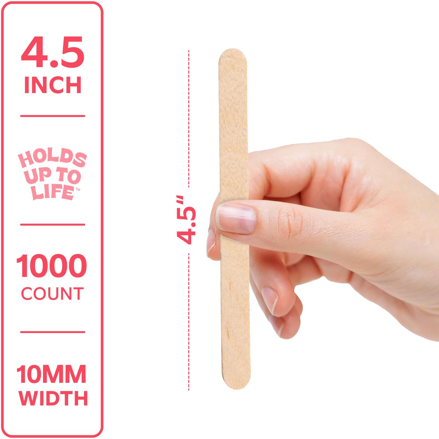 GUSTO [1000 Count] 4.5 Inch Wooden Multi-Purpose Popsicle Sticks for Crafts, Ice, Ice Cream, Waxing, and Tongue Depressor Wood Sticks - Formerly Comfy Package