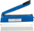 Impulse Heat Sealer Manual Bags Heat 8/12 Inch Impulse Sealing Machine for Plastic PE PP Bags with Extra Replace Element Grip (200mm, Blue)