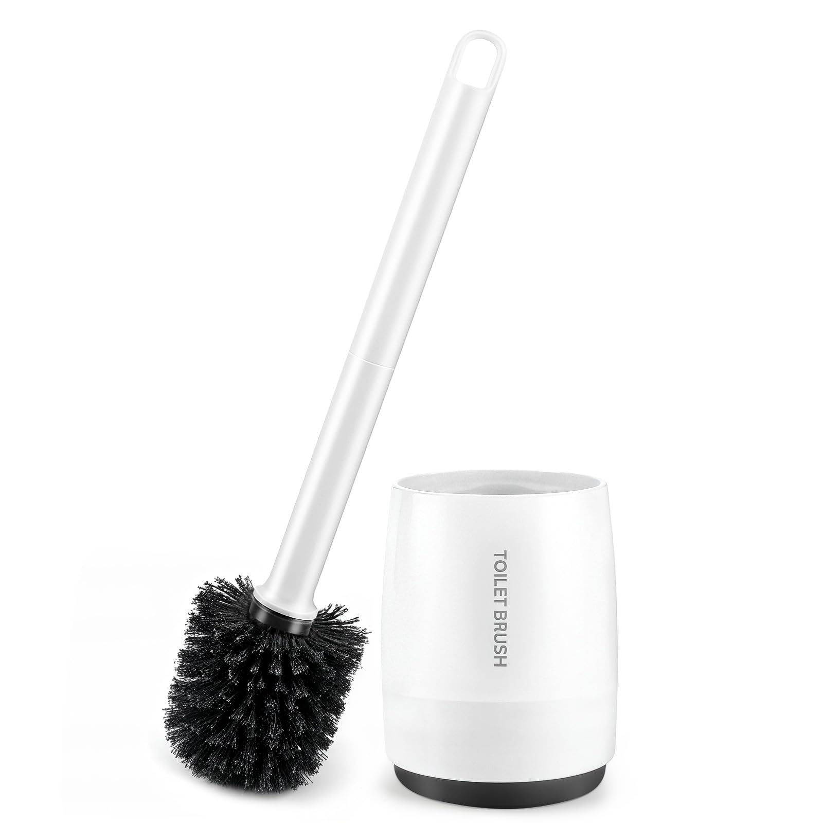 Toilet Brush Toilet Bowl Cleaner Brush and Holder with Dense Durable Scrubbing Bristles Black Toilet Scrubber for Bathroom Deep Cleaning