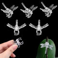 Watris Veiyi 100Pcs Plant Orchid Clips - Garden Plant Support, Dragonfly and Portable Cute Flower Vine Clips (Transparent)