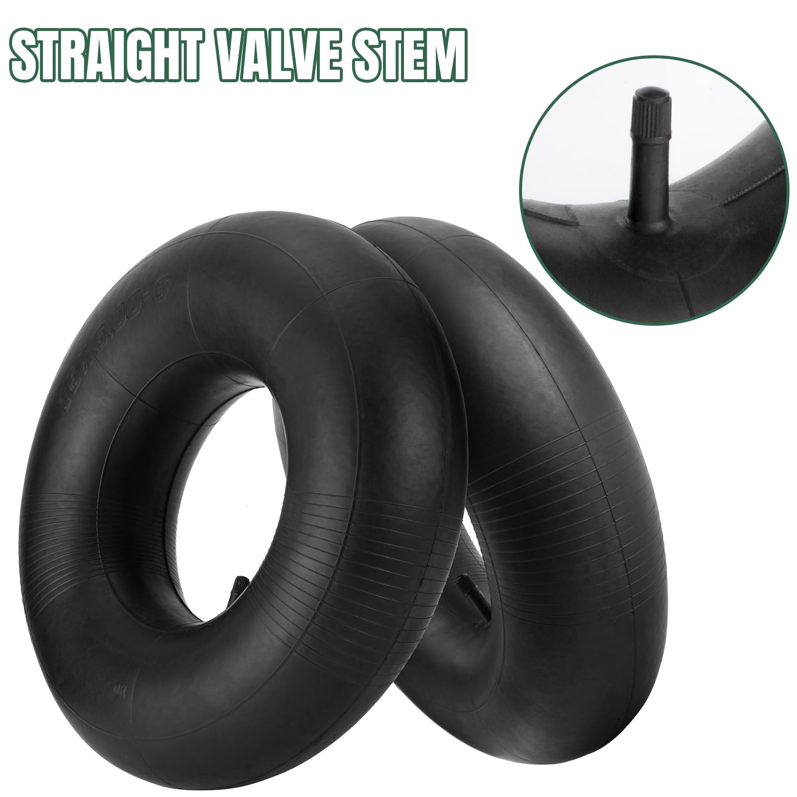 NIGOOLATA 15x6.00-6" Inner Tube with Straight Valve Stem (2-Pack) - Heavy Duty Replacement Tire Tubes for Lawn Mower, Snow Blower, Riding Mowers, ATVs, Golf Carts