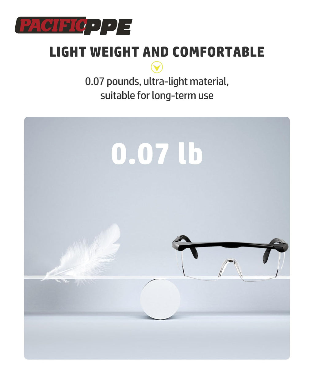 PACIFIC PPE 2 Pack Safety Glasses, Anti-fog, Scratch Resistant Clear Wraparound Lenses and No-Slip Grips, Clear Lab Safety Glasses, Adjustable, Lab Goggles