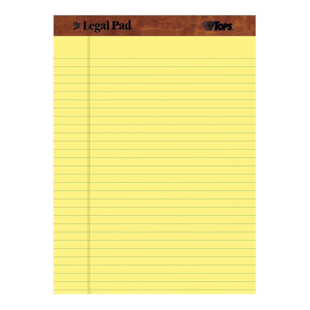 Tops 7532 Letr-Trim Perforated Top Letter Size Canary 50 Sheet Legal Pad, 12-Pack