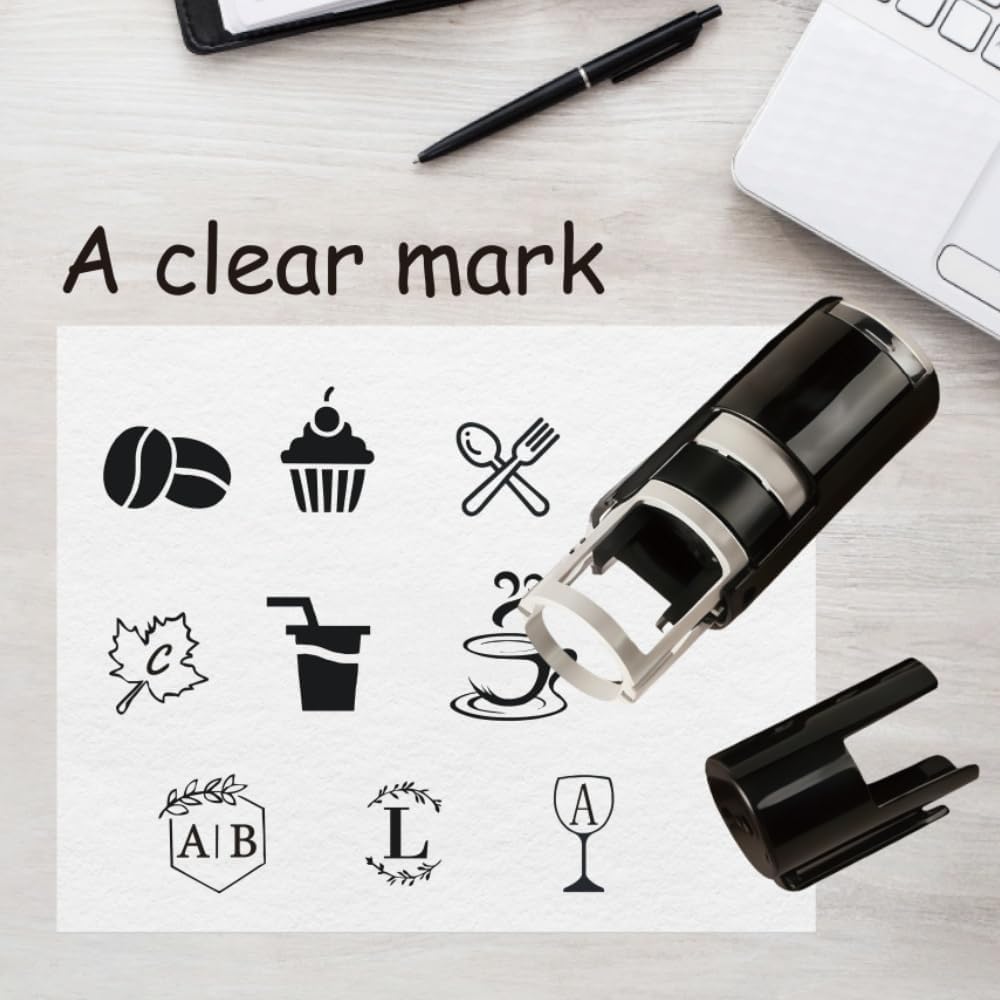 Personalized Custom Cup Coffee Stamp Self Inking,Custom Coffee Bean Stamp,Personalized Custom Return Address Stamps,Customized Rubber Stamps for Business Teacher (T-Coffee)