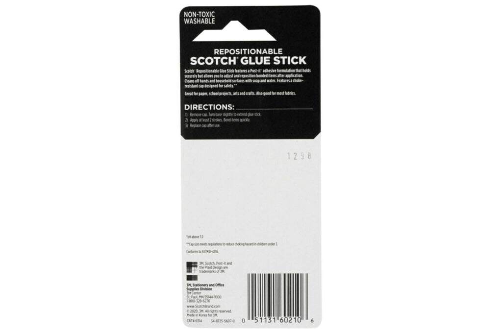 Removable Restickable Glue Stick, .49oz, Repositionable Stick (4-PACK)