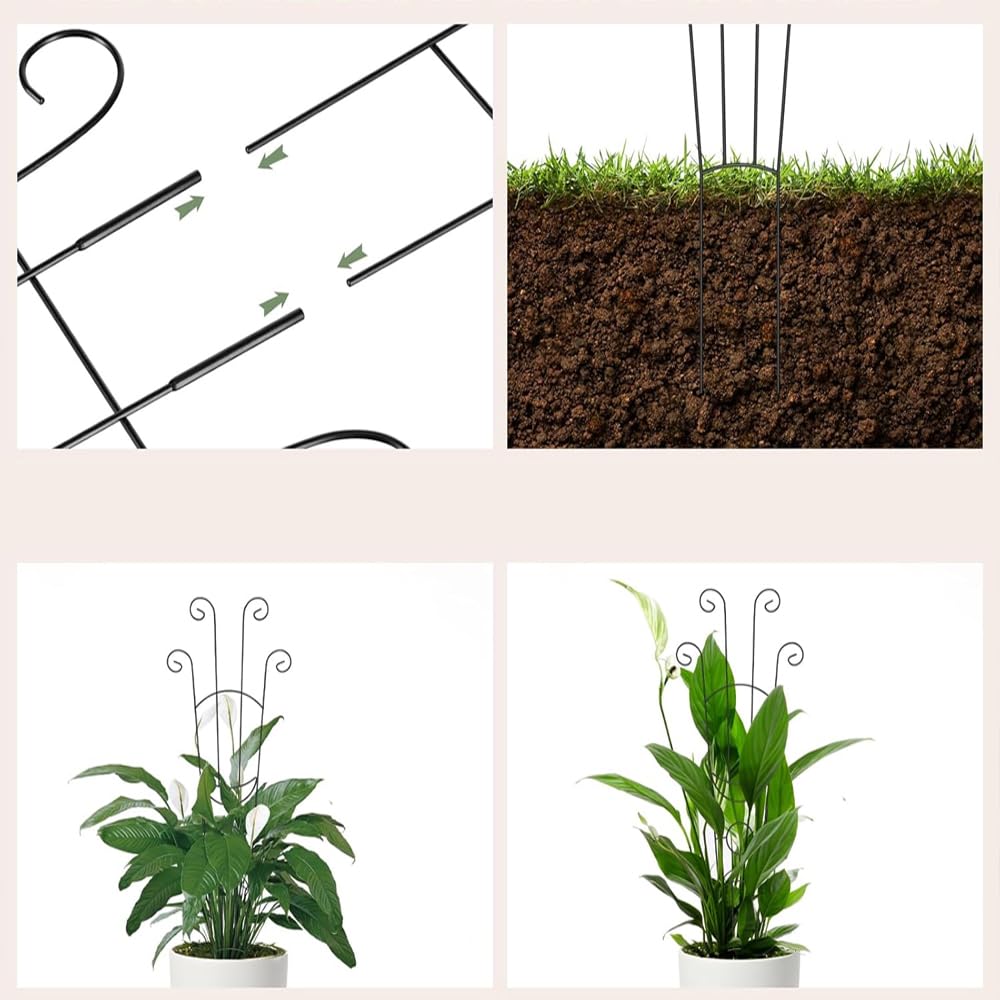 2 Pack 32.6 Inch Plant Trellis for Climbing Plants Indoor, Expandable Large Metal Potted Plants, Heavy-Duty Tall Climber Support Ivy, Outdoor Houseplants Flowers