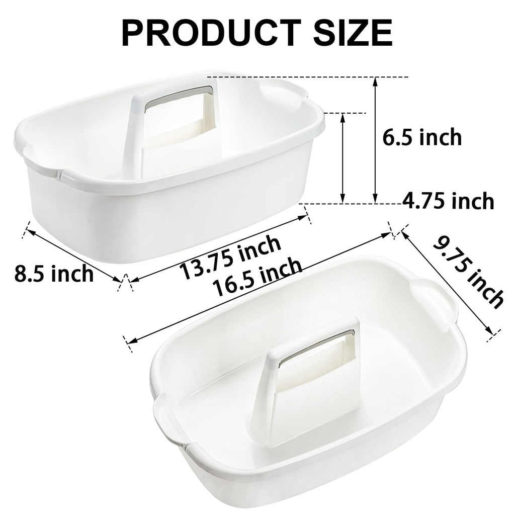 TOPZEA 2 Pack Cleaning Supplies Caddy, Large Plastic Cleaning Supply Organizer Bucket with Handle Portable Housekeeping Shower Tote Caddy Under Sink Tool Storage Baskets for Dorm, Bathroom, Household