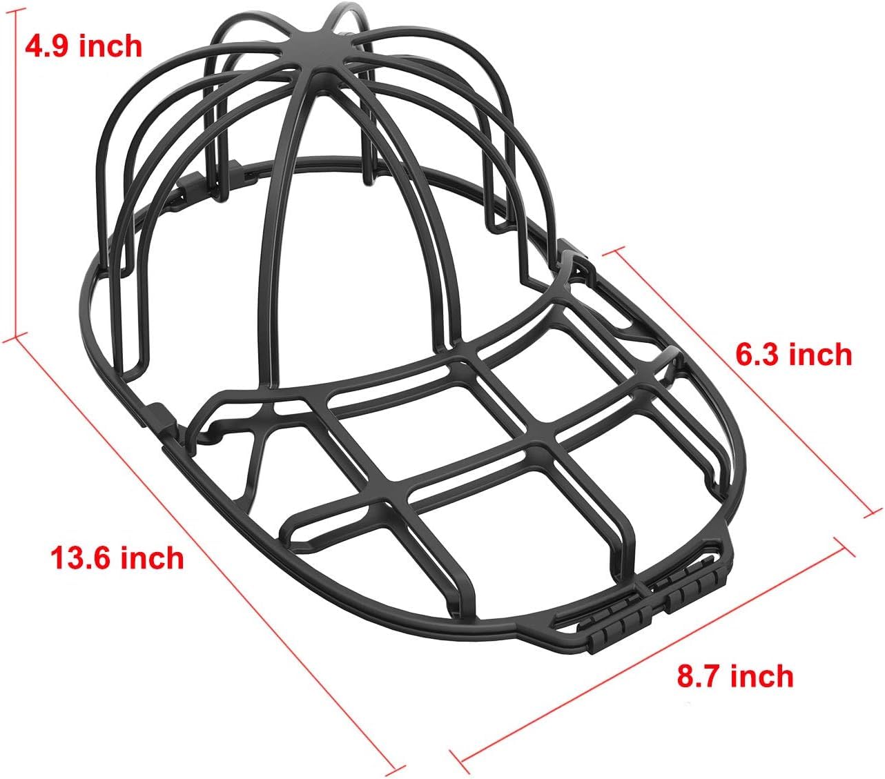 Senzhilin-2 Pieces Hat Washer Cage - Hat Cleaner for Adult and Kids Hats | Ideal for Baseball Caps | Safe for Dishwasher and Washing Machine | Black |