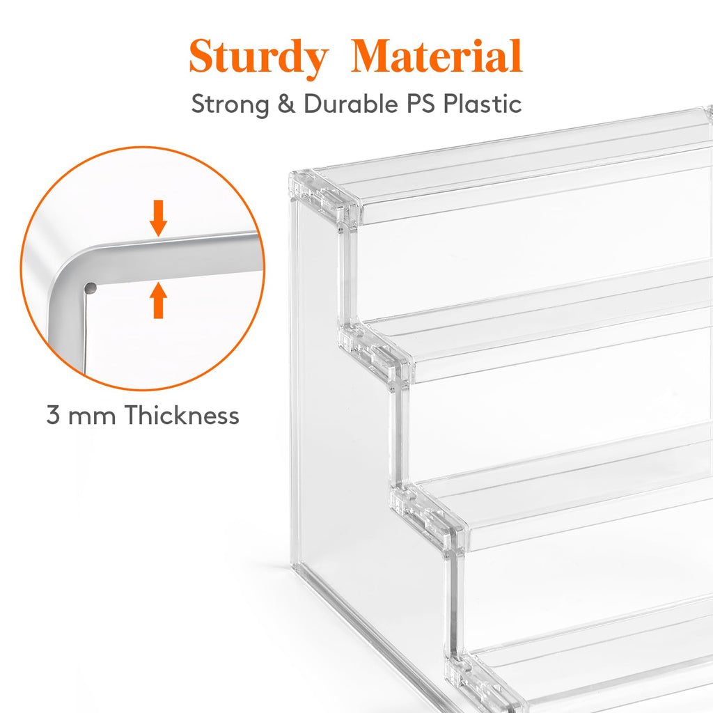 Lifewit 4 Tier Perfume Organizer, Clear Fragrance Shelf, Acrylic Display Stand for Cupcake, Desserts, Figurines, Makeup, Display Risers Holders for Holiday, Birthday, Party Organizer Decor,1 Pack