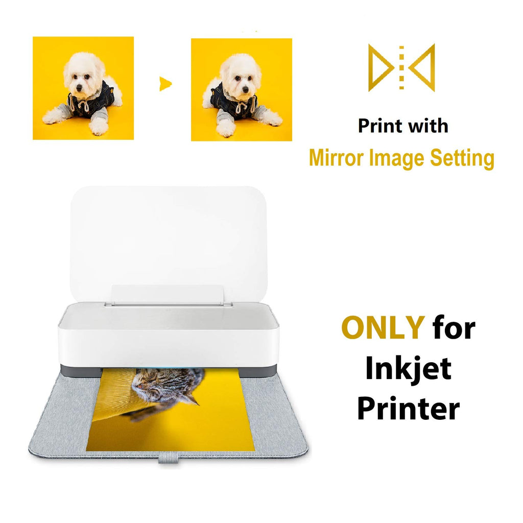 A-SUB Iron-On Heat Transfer Paper for White and Light Fabric 8.5x11 inches T Shirt Transfer Paper for Inkjet Printer Wash Durable, Long Lasting Transfer, No Cracking 20 Sheets