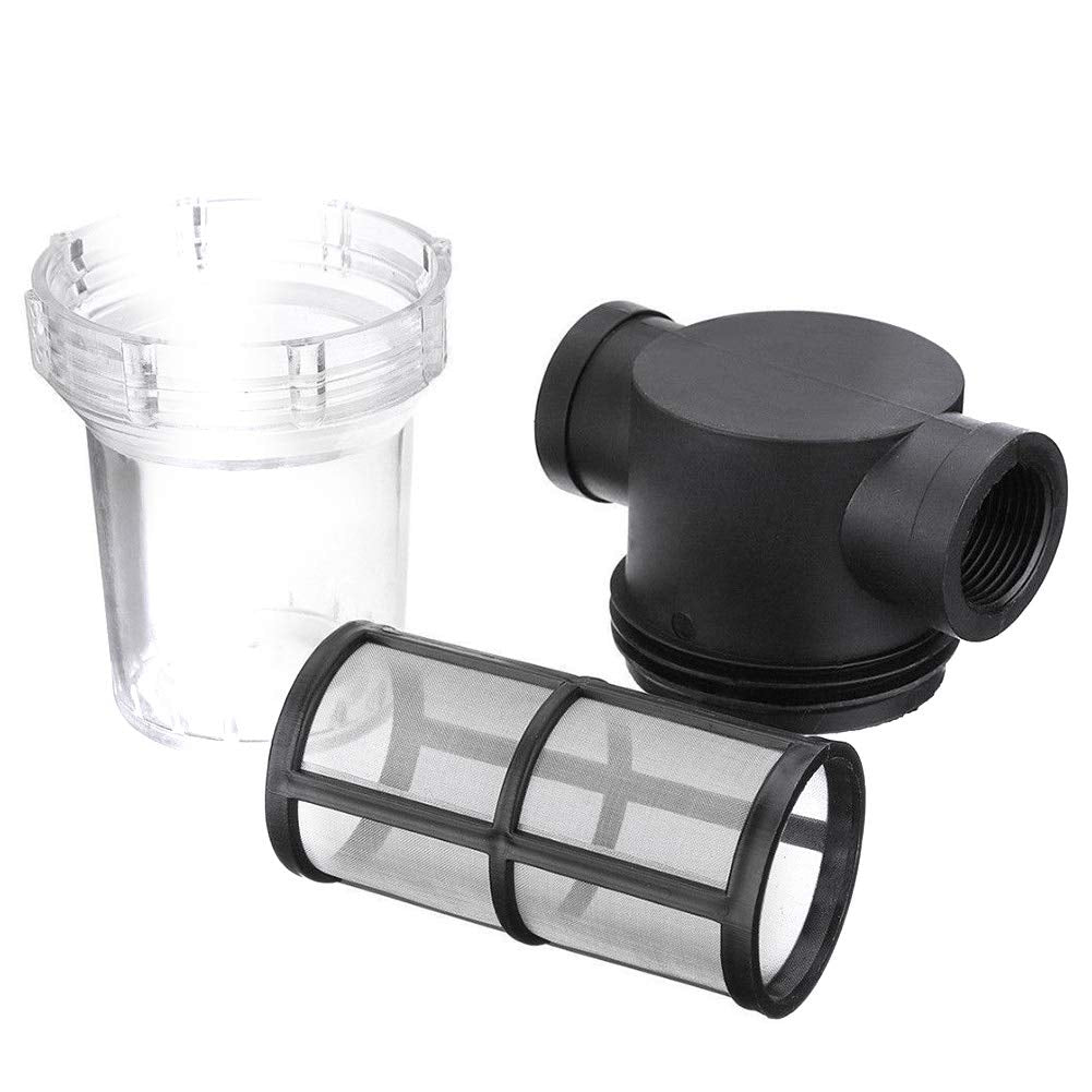 Denpetec 1Pcs Garden Pond 1 inch Inline Mesh Strainer Water Pump Filter Irrigation High Flow Pipeline Filter Garden Interface Strainer(Size:80 mesh)