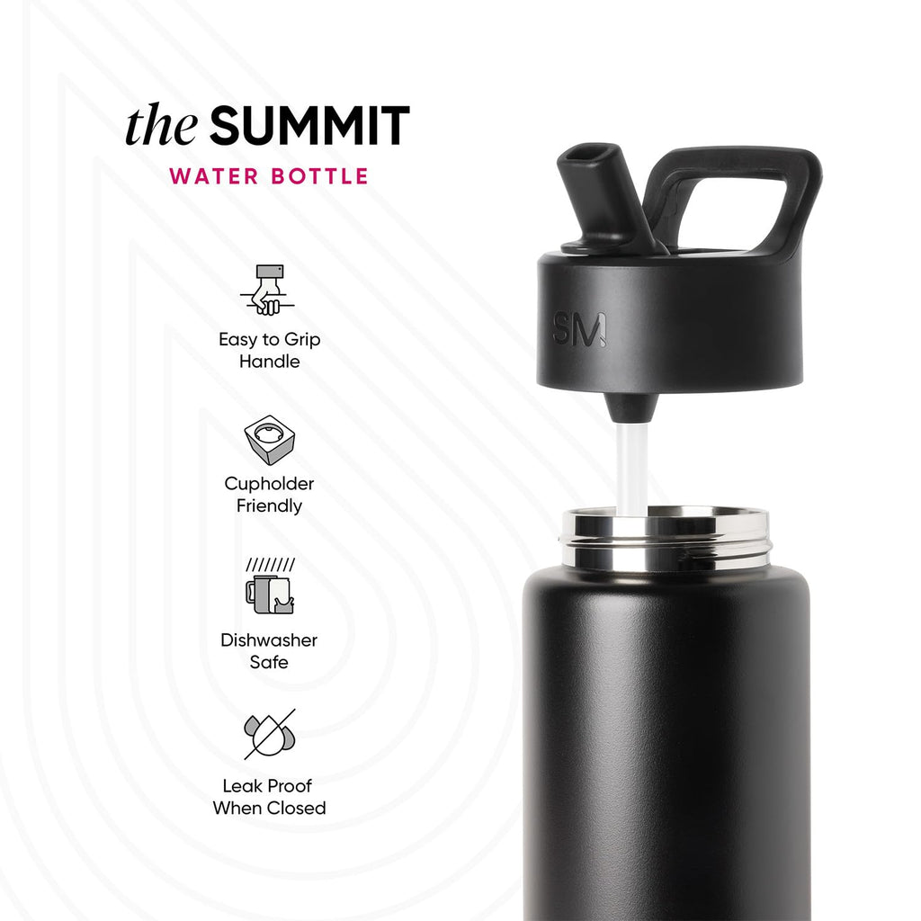 Simple Modern Kids Water Bottle with Straw Lid | Reusable Insulated Stainless Steel Cup for Toddlers, School | Summit Collection | 14oz, Farm Animals