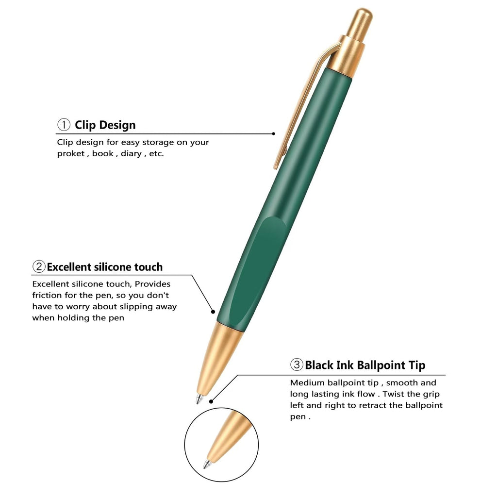 Aozora 100 Pack Retractable Ballpoint Pens, Black Ink, Medium Point 1.0 mm, No Bleed, Smooth Writing, Click Pens, Box of Pens