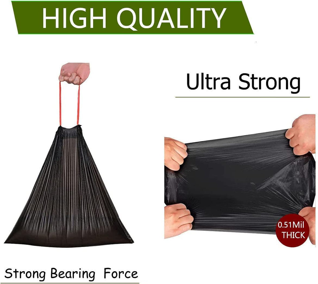 Feisco 1.6 Gallon Small Trash Bag,6L Drawstring Garbage Bag Trash Can Liner,120 Counts,0.51 Mil