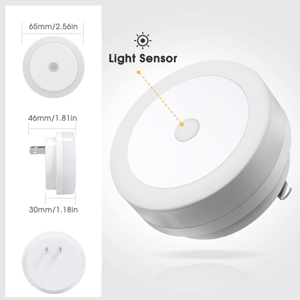 Briignite Night Light, Plug into Wall [2Pack] with Light Sensors, LED Night Light for Kids Room, Baby, Bathroom Night Light, Stair, Hallway Light, Warm White