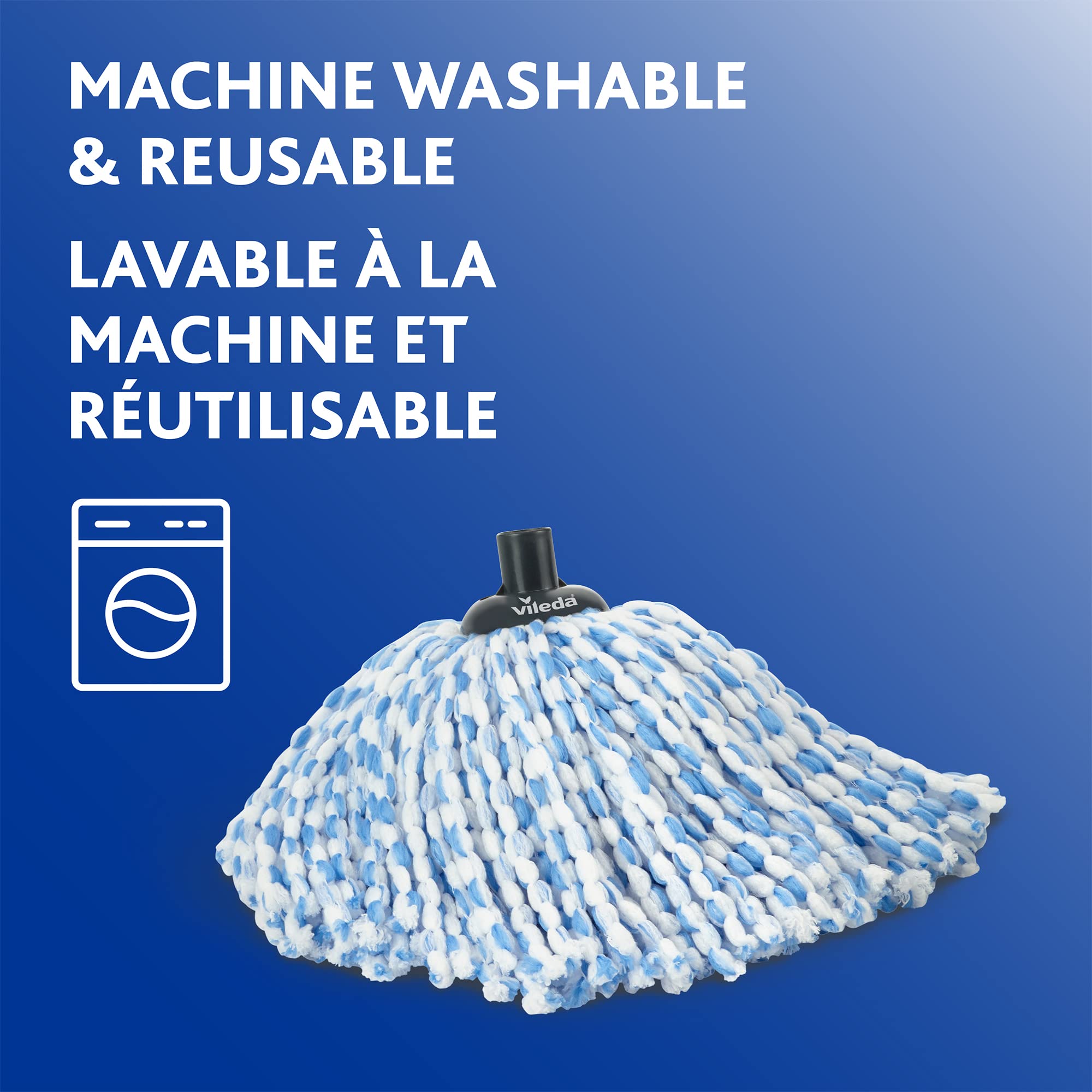 Vileda SuperMop and Bucket Set with 1 Extra Refill | Extendable Handle | Made of 100% Microfibre | Machine Washable Mop Head