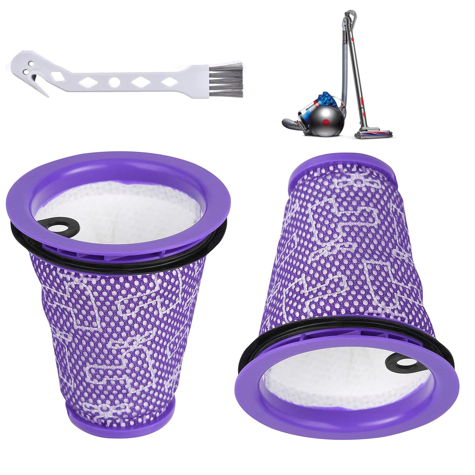 2 Pack Pre Motor HEPA Filter Replacement for Dyson Big Ball CY18 CY22 CY23 CY24 CY25 DY75 DY77 DY78, Compatible with Dyson Filter Replacement Vacuum Cleaner Replaces Part#967371-01, 1 Cleaning Brush.