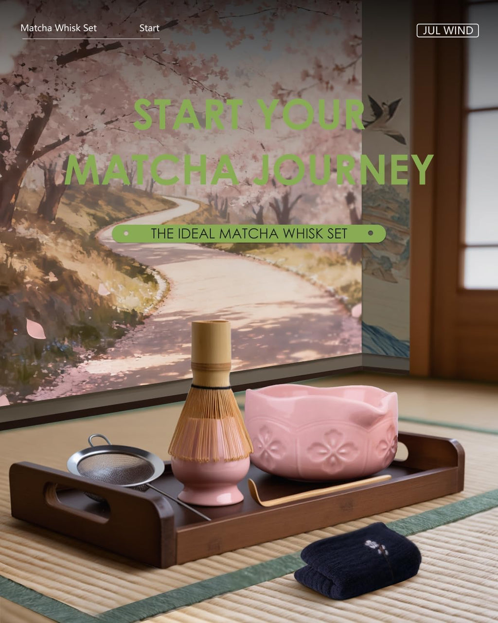 Matcha Whisk Set, Ceramic Matcha Set Includes Matcha Bowl with Spout, Matcha Whisk and Holder,Matcha Kit Gift for Matcha Lovers Beginners (Pink, 6Pcs/Set)