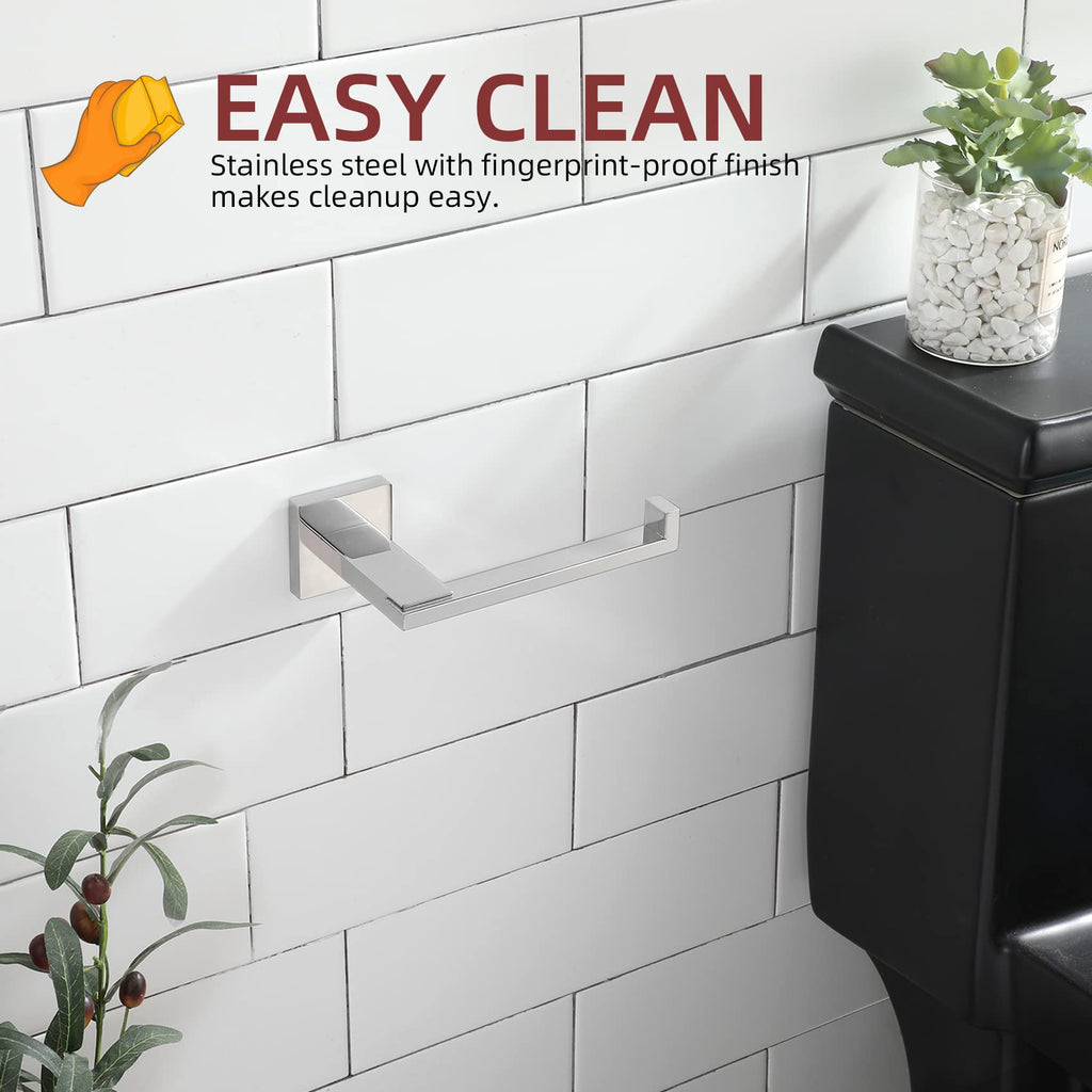 KOKOSIRI Chrome Toilet Paper Holder for Kitchen Bathroom Washroom Toilet Tissue Roll Holder Hold Mega Rolls Stainless Steel, Wall Mounted B2006CH