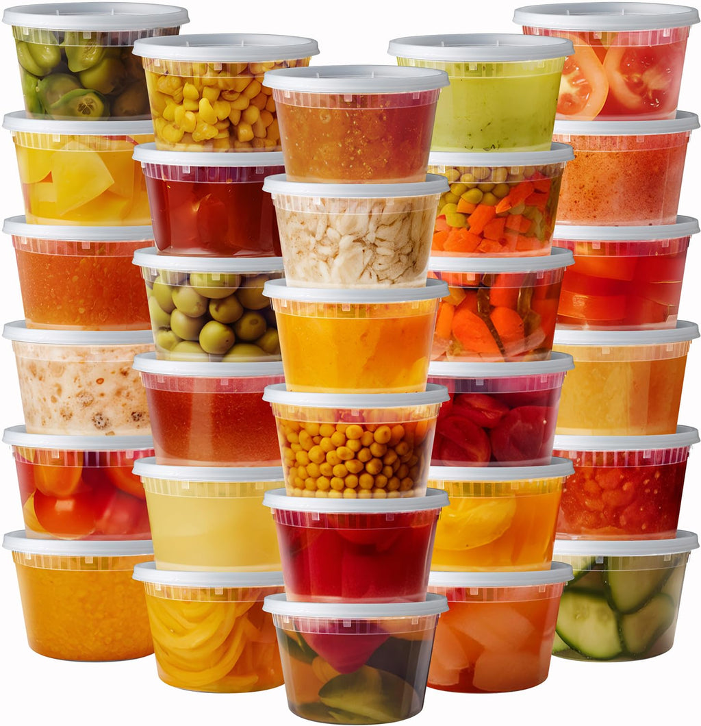 Pantry Value [16 oz. - 48 Sets] Deli Food Storage Containers with Airtight Lids