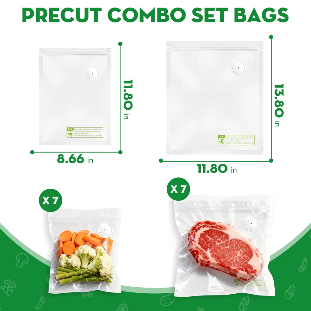 Innoworld Vacuum Sealer for Food with Visible Water Tank, Handheld Saver Compact Vacuum Sealer Machine with 14 Reusable Vacuum Bags, 6X Preservation & Fresh, Includes Gift Wrapping