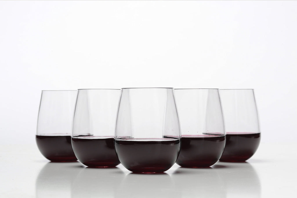 Urbanity Unbreakable Wine Glasses Set of 8 -Tritan Shatterproof Plastic Indoor & Outdoor Wine Glasses for Camping & Parties -Dishwasher Safe, Unbreakable, Stemless, Crystal Clear, BPA Free - 16oz