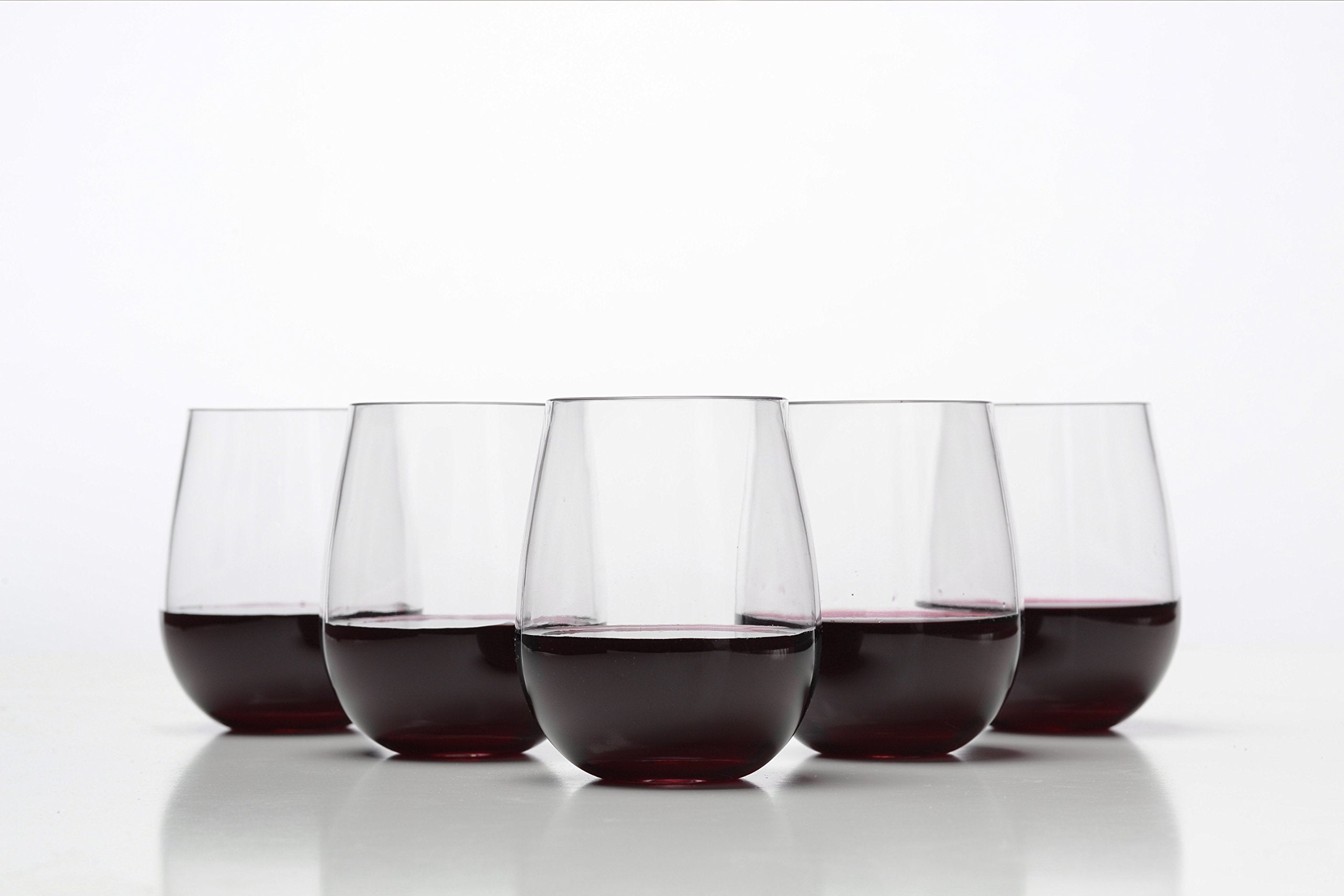 Urbanity Unbreakable Wine Glasses Set of 8 -Tritan Shatterproof Plastic Indoor & Outdoor Wine Glasses for Camping & Parties -Dishwasher Safe, Unbreakable, Stemless, Crystal Clear, BPA Free - 16oz