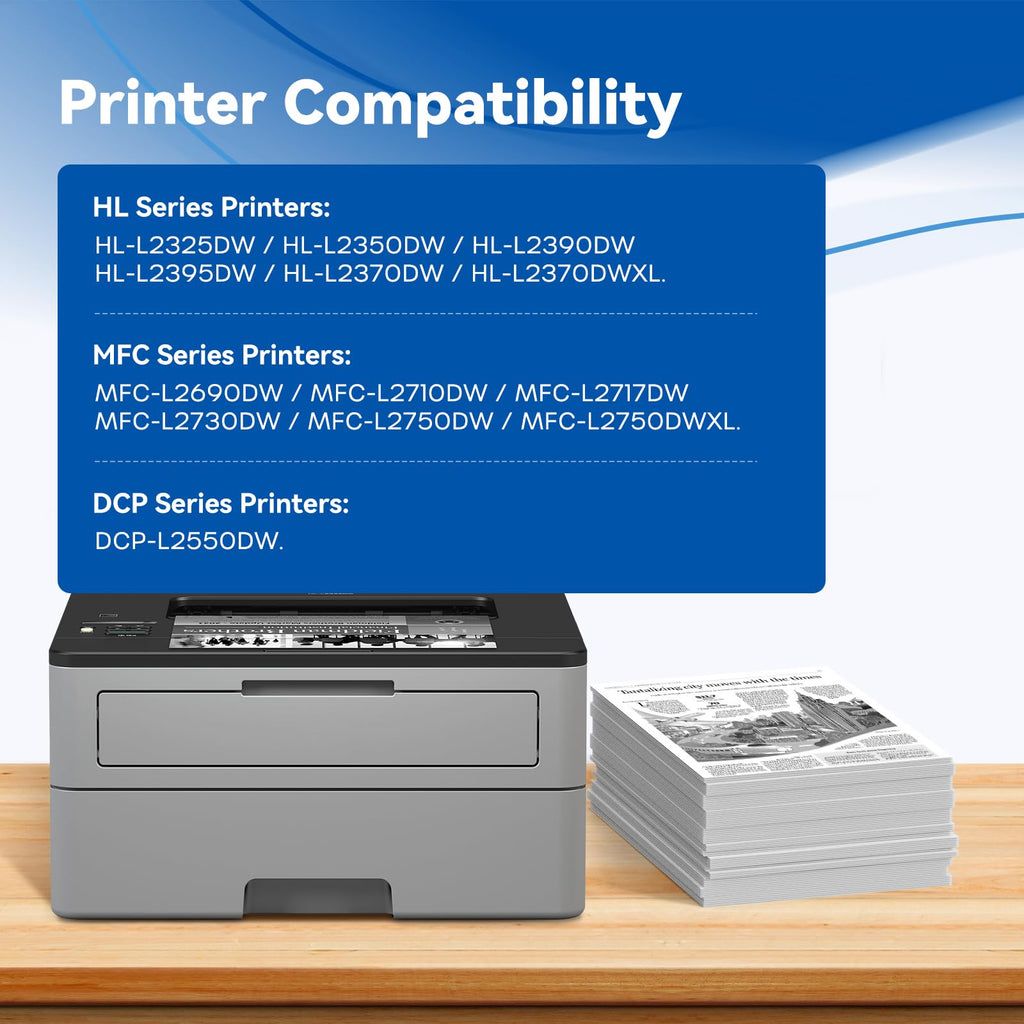 TN760 Toner Cartridges (with Chip) Replacement for TN760 TN 760 TN730 Toner Compatible with Brother DCP-L2550DW MFC-L2750DW MFC-L2690DW MFC-L2717DW HL-L2370DW HL-L2379DW HL-L2390DW HL-L2350DW (2 Pack)