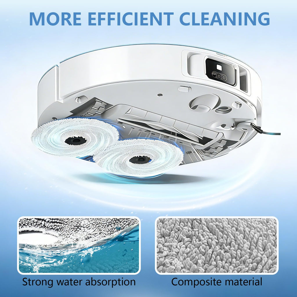 8-Pack L40 Ultra Mop Pads Replacement: for Dreame X40 Ultra/X30 Ultra/X40 Master/L30 Ultra/L20 Ultra/L10s Ultra/L10s Pro Ultra Robot Vacuum, MOVA S10/S10 Plus/P50 Pro/P10/P10 Pro Ultra, Washable Pad