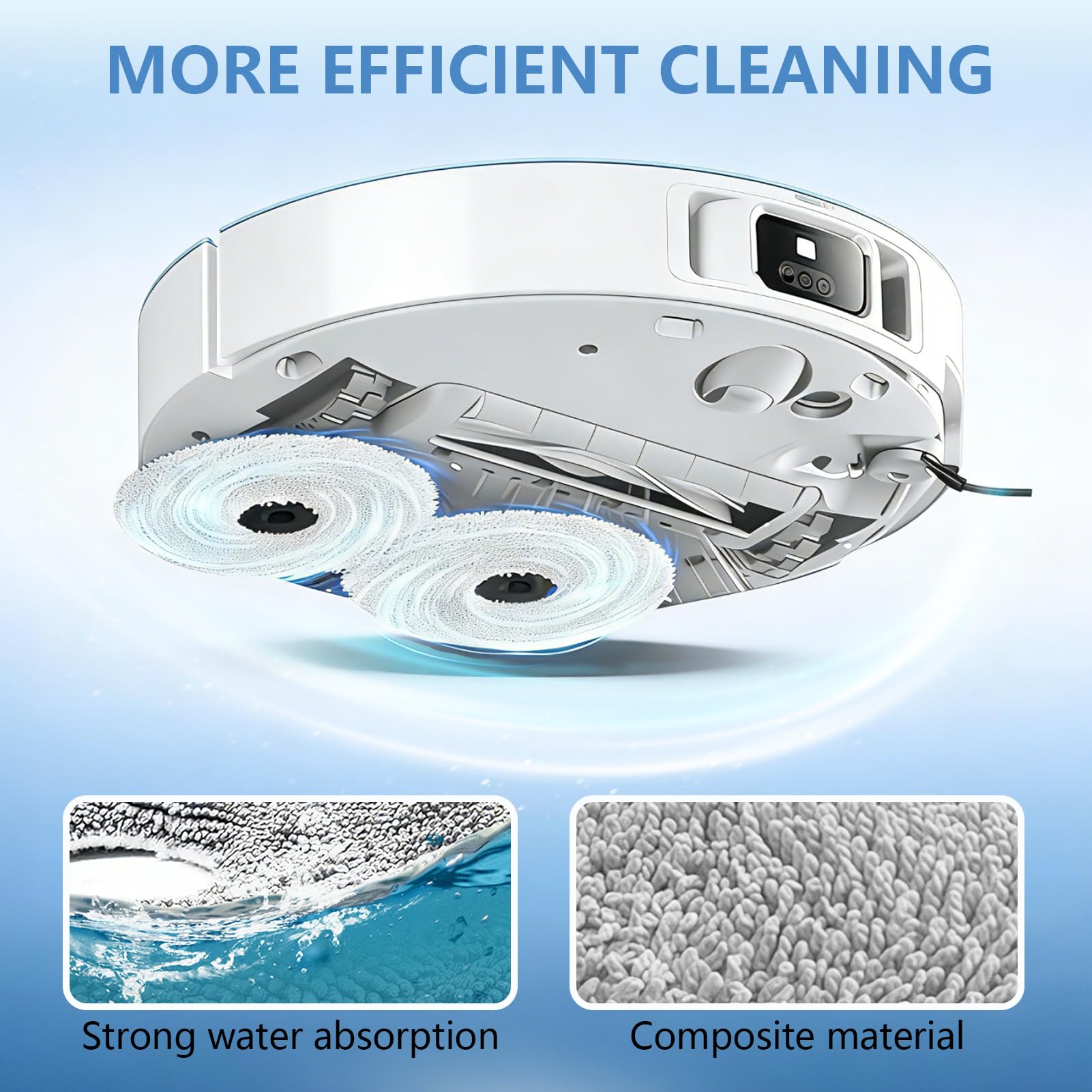 8-Pack L40 Ultra Mop Pads Replacement: for Dreame X40 Ultra/X30 Ultra/X40 Master/L30 Ultra/L20 Ultra/L10s Ultra/L10s Pro Ultra Robot Vacuum, MOVA S10/S10 Plus/P50 Pro/P10/P10 Pro Ultra, Washable Pad