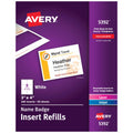 Name Badge Insert Refills, Cardstock, 3" x 4", White